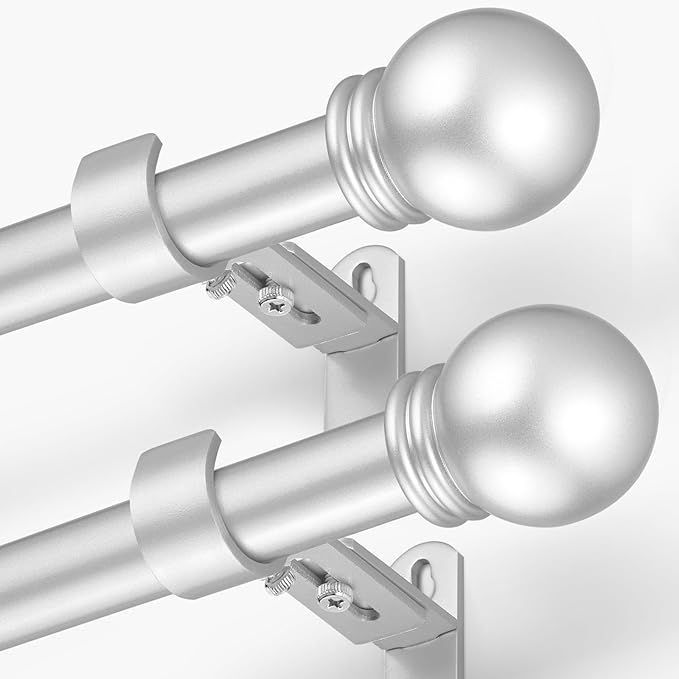 Curtain Rods for Windows 16 to 120 Inches, Curtain Rod Max Adjustable Length of by AMZSEVEN