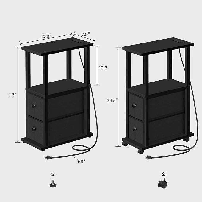 TUTOTAK Small Narrow End Tables, Side Tables - Image 3