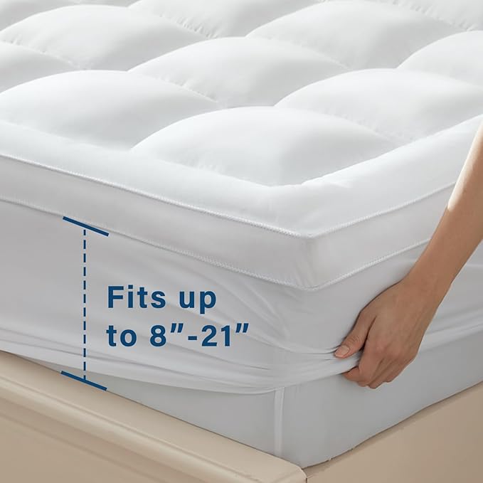 Anluoer Full Memory Foam Mattress Topper, Pillow Top Mattress Topper - Image 5