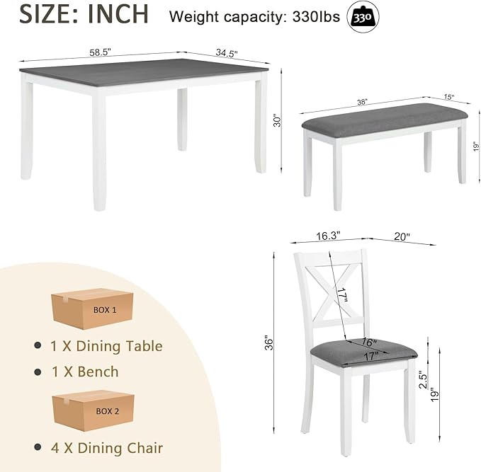 Ball & Cast 6 Piece Dining Table Set - Image 2