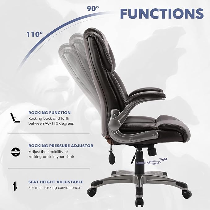 COLAMY Leather Executive Office Chair- High Back Home Computer Desk Chair - Image 7