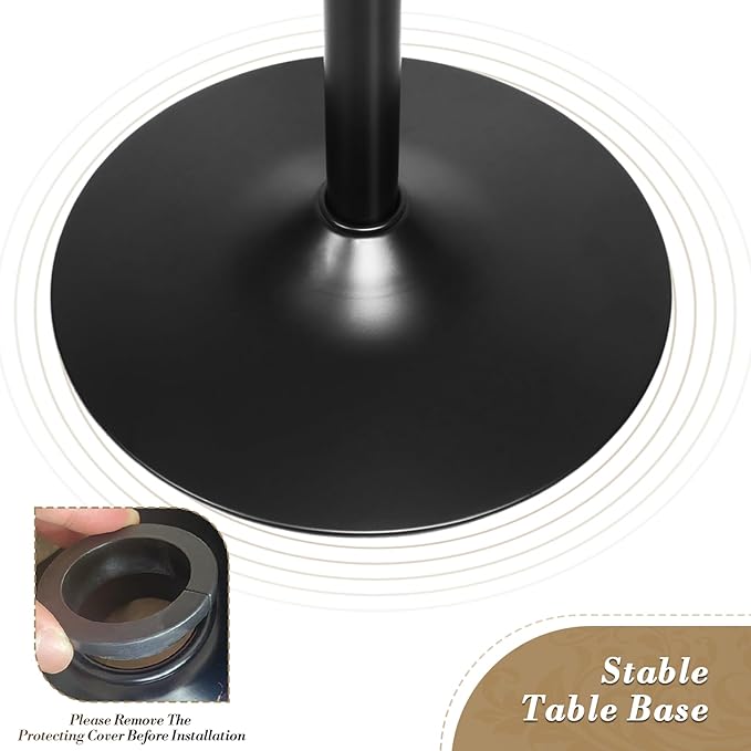 Athena Collection Modern Bar Table Square Top Height Adjustable, Tall Bistro - Image 6