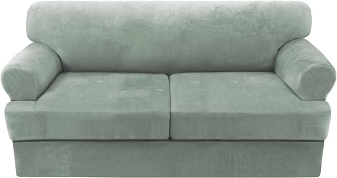 H.VERSAILTEX Sofa Cover 3 Piece T Cushion Loveseat Slipcovers Thick Velvet by HVERSAILTEX