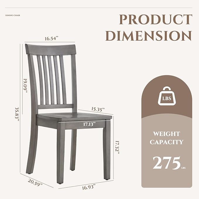 COLAMY Wooden Dining Chairs Set of 2, Spindle High Back Windsor Kitchen Side - Image 2