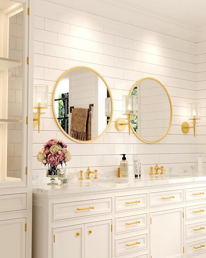 Growsun 30'' Gold Round Mirror, Circle Wall Mirror - Image 2
