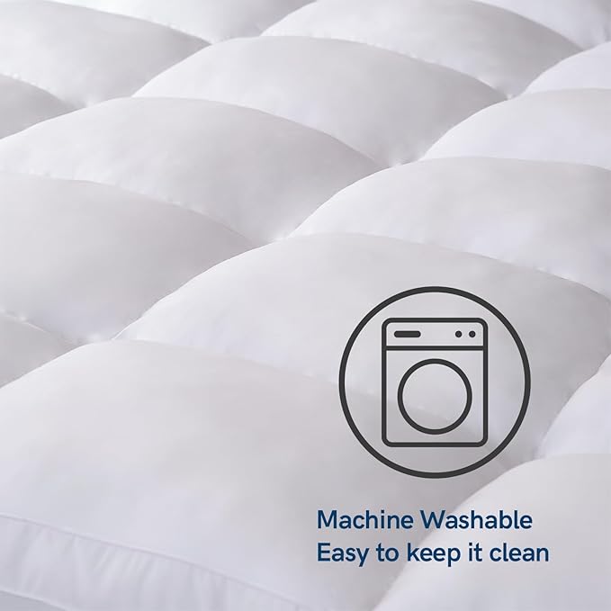 ELEMUSE Full Mattress Topper for Back Pain, Extra Thick Mattress Pad Cover - Image 5