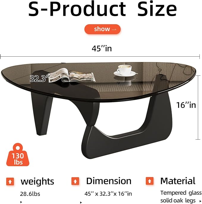 Modern Glass Coffee Table for Living Room, Sleek Coffee Tables, Suitable for - Image 2