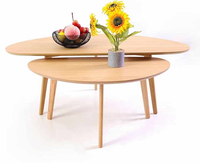 FIRMINANA Mid Century Modern Coffee Table, Large Oval Shape - Image 6