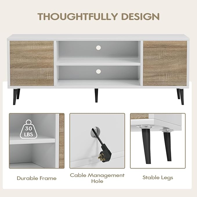 YESHOMY Modern TV Stand for 65" Television, Entertainment Center - Image 6