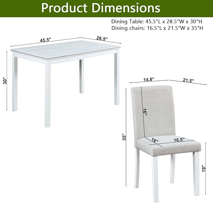 KEIKI 5-Piece Standard Height Dining Table Set - Image 3