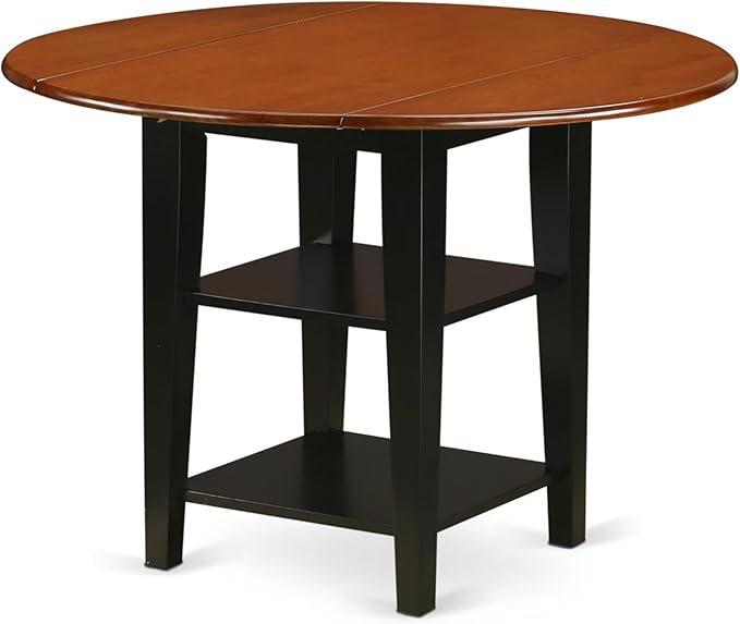 East West Furniture SUAN3-BCH-C 3 Piece Dining Room Table Set Contains a Round - Image 3