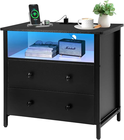 27 Inch Wide Night Stand, Large Wood Night Stand by Tykacna