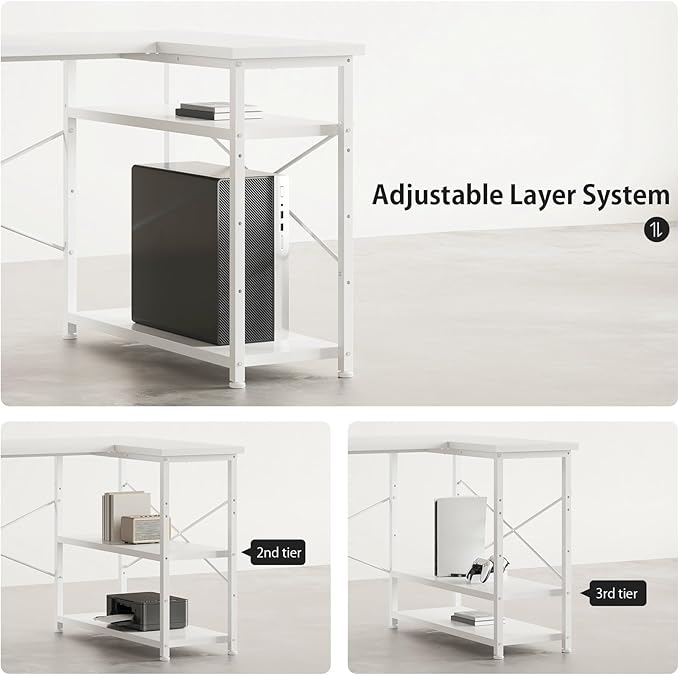 55" Computer Desk with Drawers, Desks - Image 4