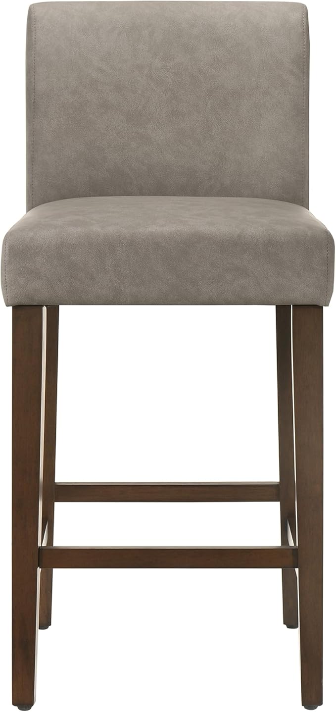 CHITA Counter Height Bar Stools Set of 2, PU Leather in Stone Grey - Image 5