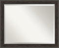 Amanti Art Brown Wall Mirror 26x32 Shipwreck Greywash Narrow Rectangle Bathroom by AmantiArt
