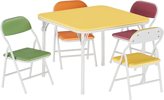 GarveeHome 5-Piece Kids Folding Table and Chairs Set, Toddlers Children's - Image 9