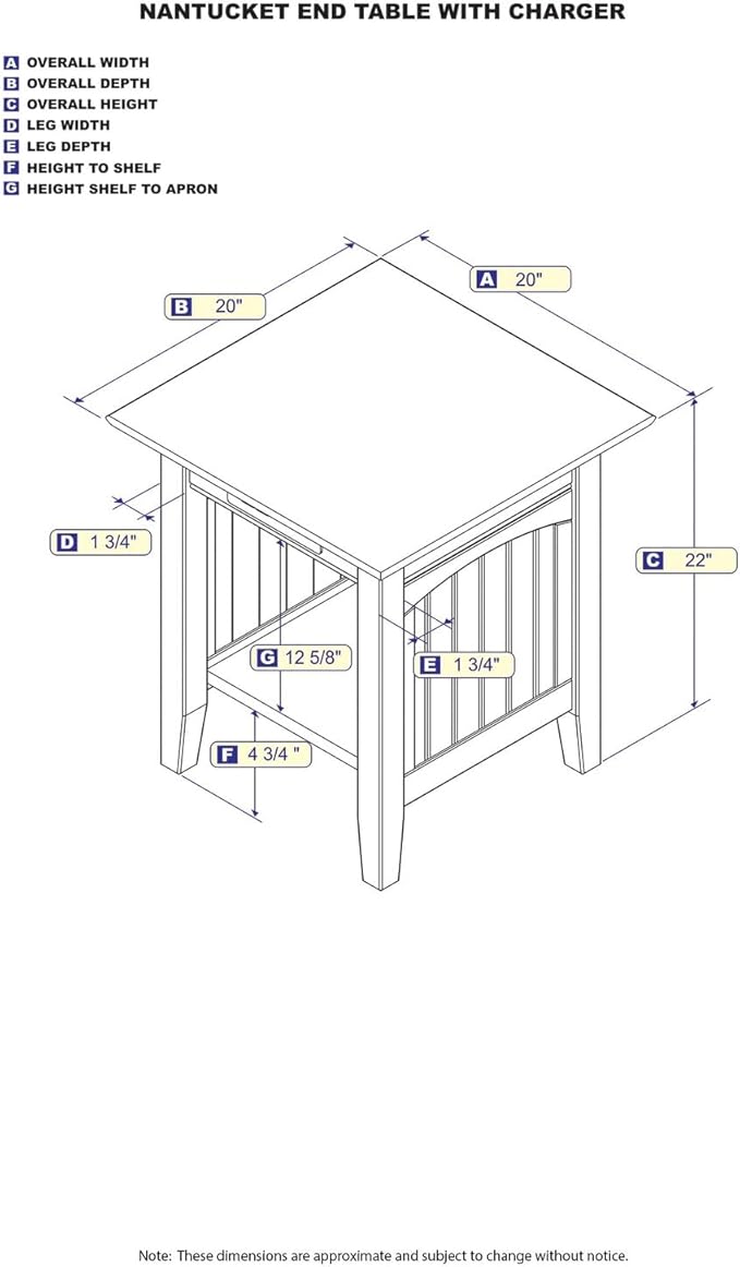 AFI Nantucket End Table with Built-in Charger in Grey - Image 3