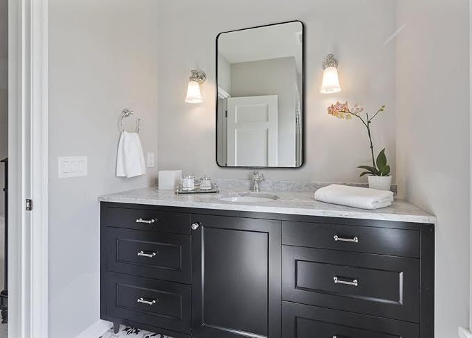 ANDY STAR Wall Mirror for Bathroom, 24x36 Matte Black Bathroom Mirror, Modern - Image 8