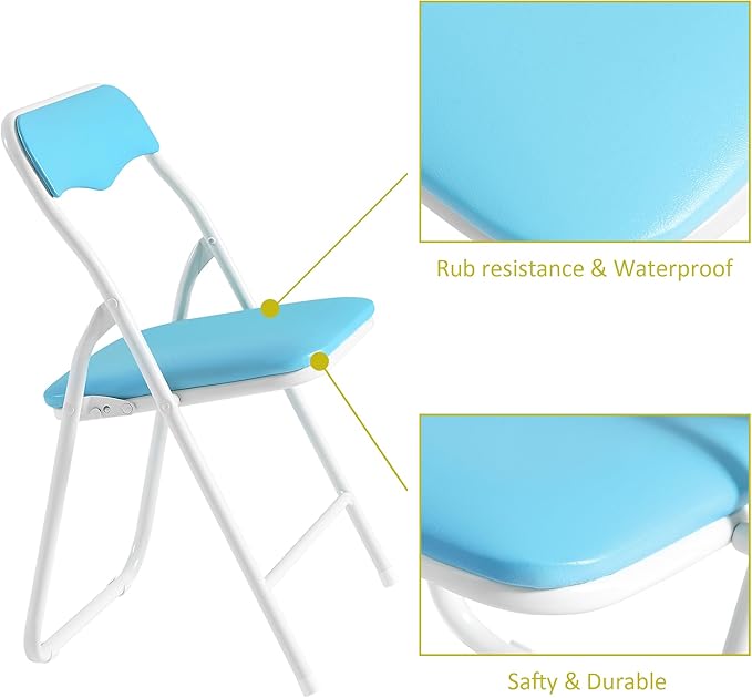 VECELO Folding Activity Table and Chairs 5 Pcs, - Image 3