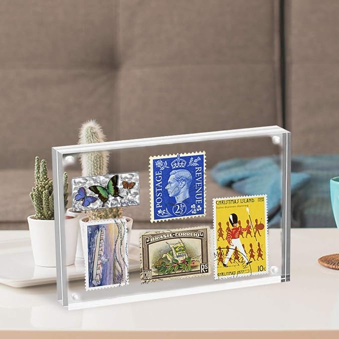 HELPLEX 5 Pack 4x6 Acrylic Picture Frames, 20mm Thicker Frameless Clear Frame - Image 5