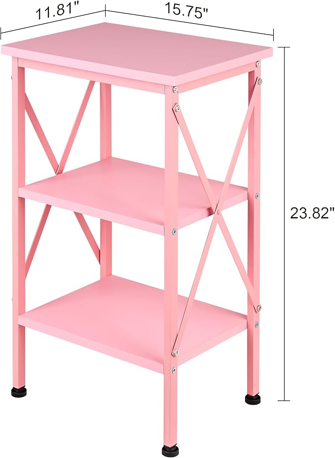 VECELO End Table, Bedside Table, X-Design Reinforced Nightstands, Side Table - Image 3