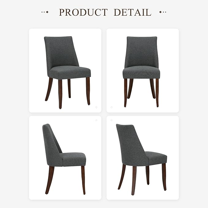 COLAMY Upholstered Dining Chairs Set of 2, Mid Century Modern Kitchen Chairs - Image 7
