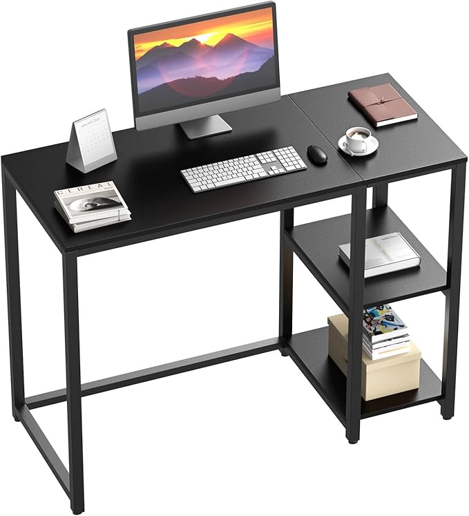 SINPAID 40'' Gaming Desk with Shelves, Small Computer Desk, Escritorios para by SINPAID