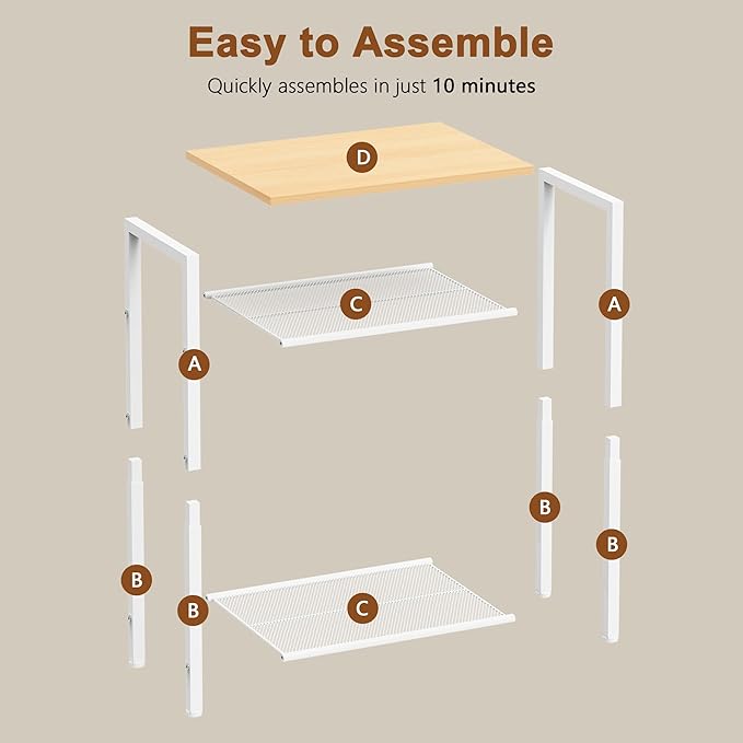 Hoctieon 3 Tier End Table, Telephone Table, Narrow Side Table - Image 8