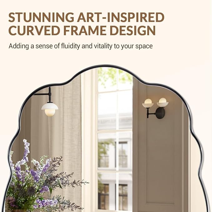 ANDY STAR Brushed Nickel Mirror Scalloped Edge - Image 4