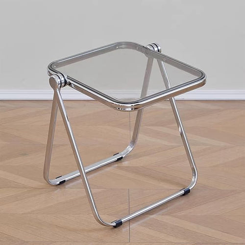 16.2" × 14.1" Acrylic Folding Table, Small Lightweight End Table - Image 2