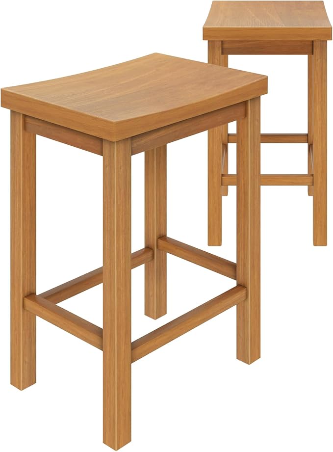 Grain & Grove Smith Collection Solid Wood Counter Height Bar Stool, 24-Inch - Image 4
