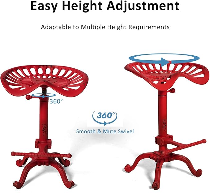 LOKKHAN Rustic Industrial Bar Stool - Image 7