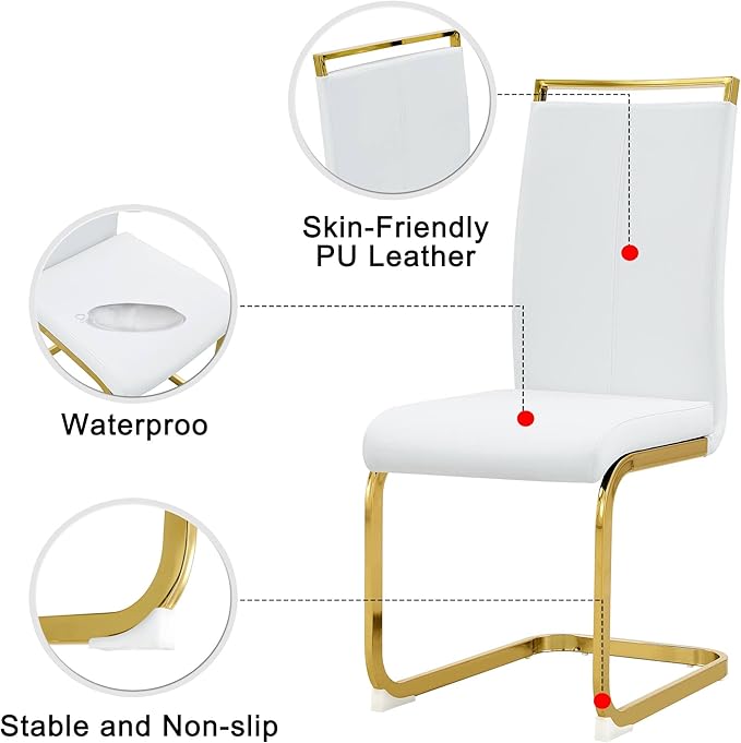Dining Chairs Set of 8, Faux Leather - Image 5
