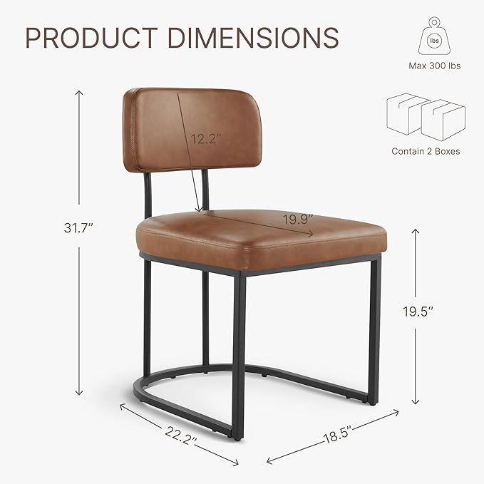 Dining Chairs Set of 6, Upholstered Modern Kitchen Chairs - Image 2