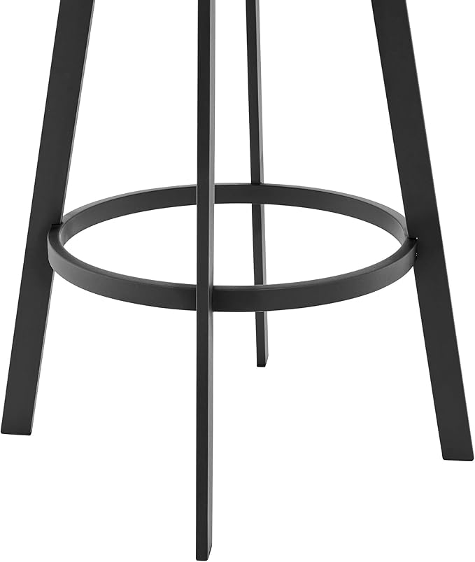 Armen Living Capri Modern 26" Seat Height Gray Faux Leather and Black Stainless - Image 7