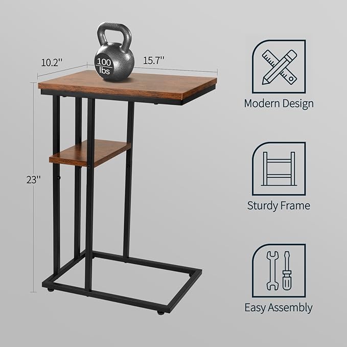 Yoobure C Shaped End Table, Side Table - Image 3