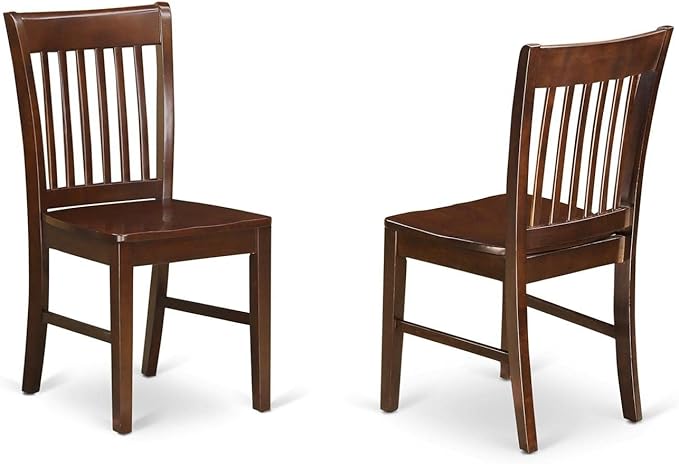 East West Furniture PSNO5-MAH-W 5 Piece Dining Table Set - Image 3