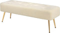 Furniliving 44 Inch Modern Ottoman Bench, Upholstered Faux Fur Fabric Entryway by FurnilivingFurnitureforHome