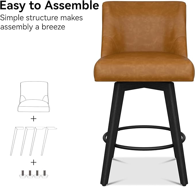 Counter Height Bar Stools Set of 8, Modern Swivel Barstools - Image 4