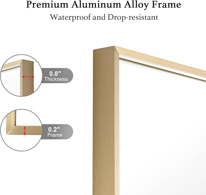 30x36 Inch Gold Bathroom Mirror - Image 3