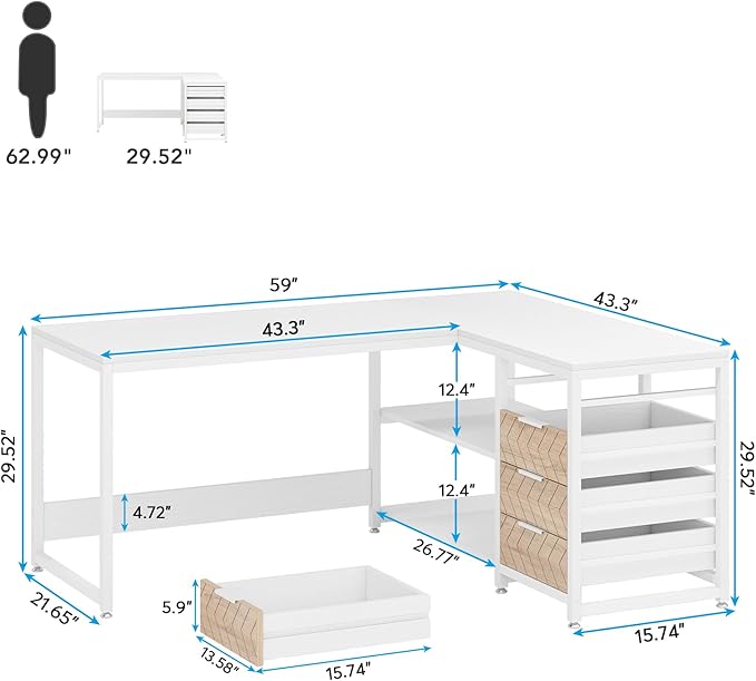 Tribesigns L Shaped Computer Desk - Image 2