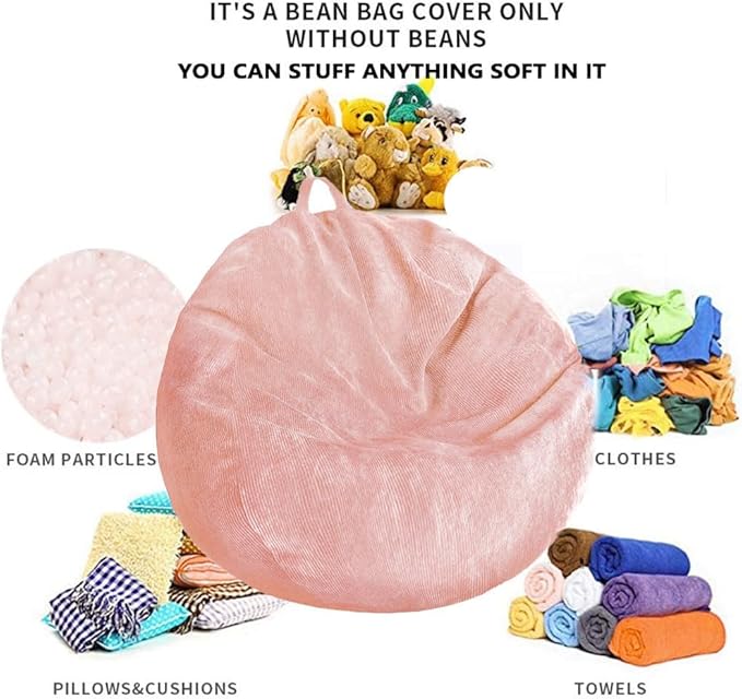 Stuffed Animal Storage Bean Bag Cover Pets Dogs/Cats Lazy Beds. Washable Ultra - Image 3