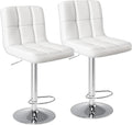 Sweetcrispy Bar Stools Set of 2, Armless PU Leather Adjustable Swivel Barstools by Sweetcrispy