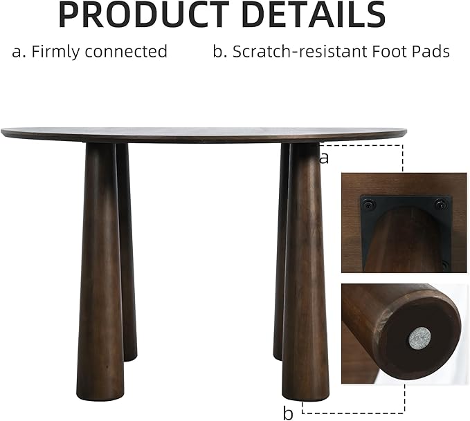 Casaphoria 45" Round Dining Table, Kitchen Table - Image 5