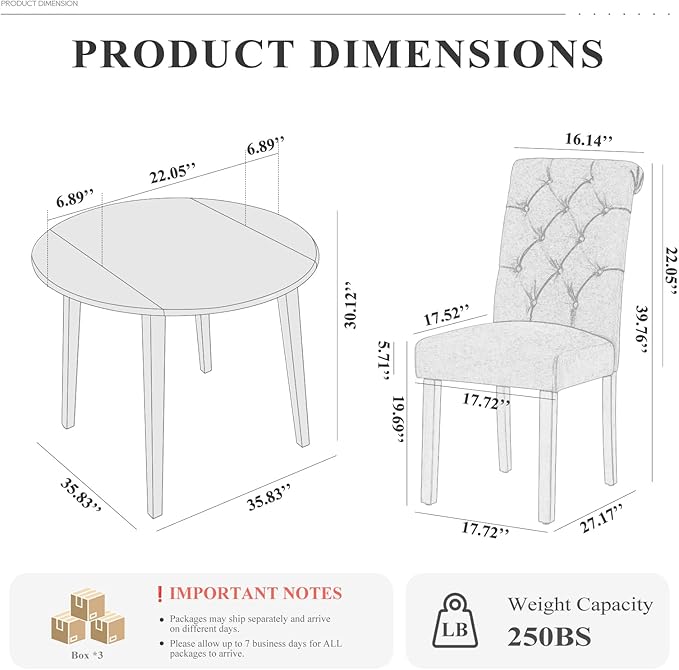 COLAMY 5-Piece Extendable Dining Table Set - Image 2