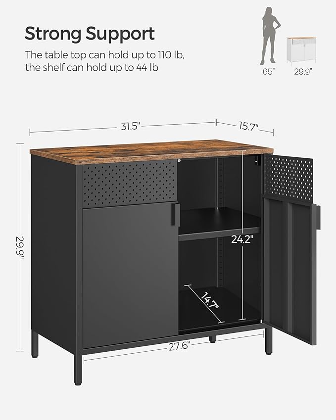 SONGMICS Storage Cabinet, Metal Cabinet, Sideboard - Image 7