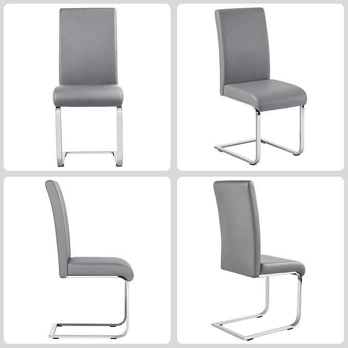 Yaheetech Dining Chairs Set of 2 Modern Faux Leather Upholstered Dining Room - Image 5