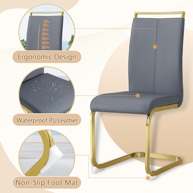 Dining Chairs Set of 2, Faux Leather Dining Chairs - Image 6