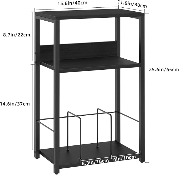 LELELINKY Record Player Stand, 3-Tier End Side Table - Image 3