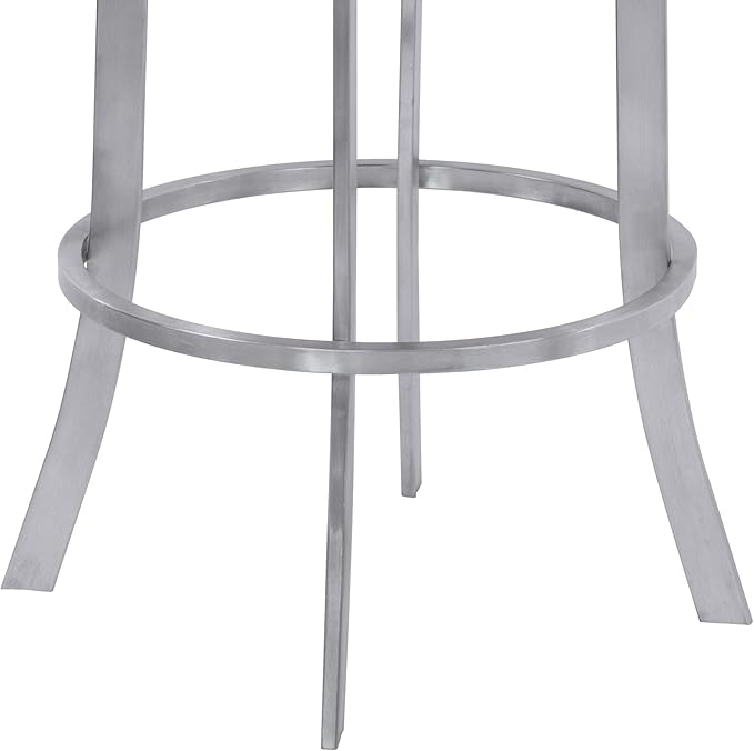 Armen Living Prinz 30" Bar Height Swivel Barstool in Black Faux Leather and - Image 8